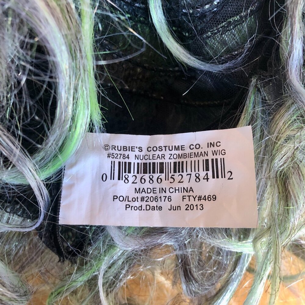 Rubie’s Nuclear Zombieman Wig Green Gray Messy Hair Cosplay Halloween Discontinu - Picture 6 of 6